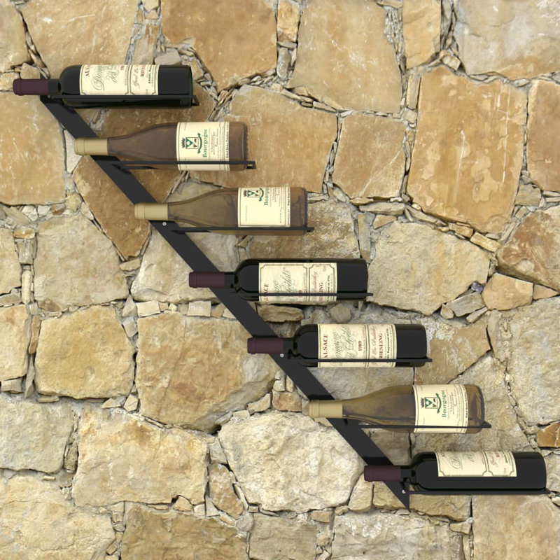 Dudek Wall Mounted Wine Bottle Rack, Black