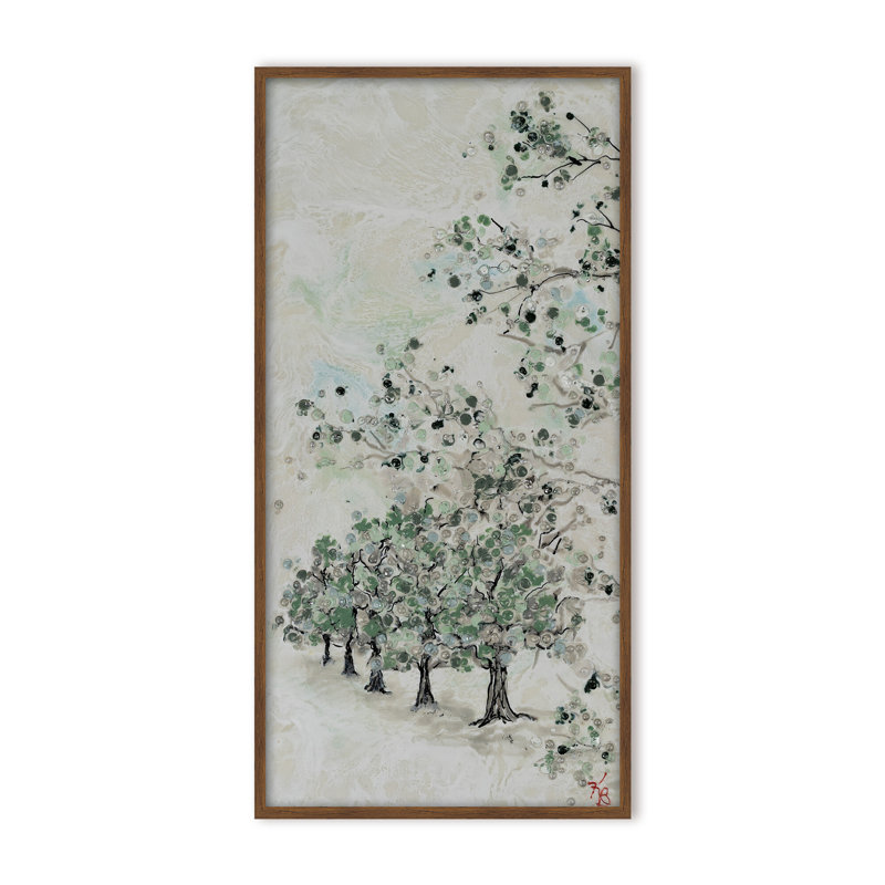 Nature Inspired "Budding Spring" Canvas Wall Art By , 16" H x 8" W x 1.125" D, Black, Framed Print