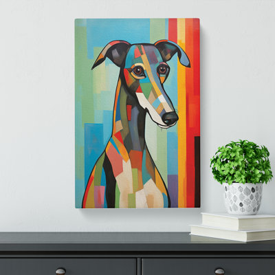 Greyhound Modern No.4 - No Frame Art Prints - Wrapped Canvas