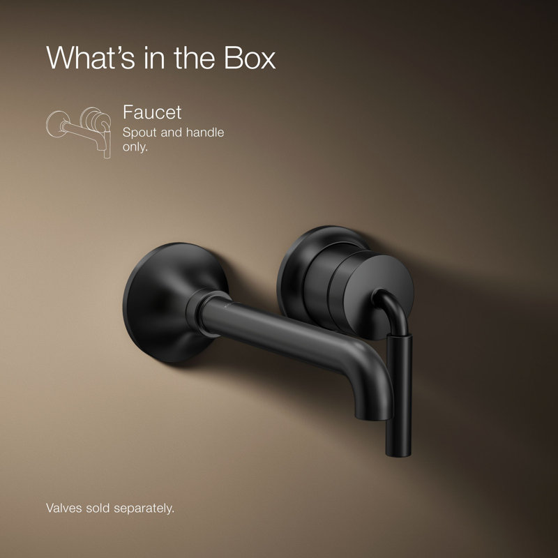 Tone Wall-Mount Single-Handle Bathroom Sink Faucet, Matte Black