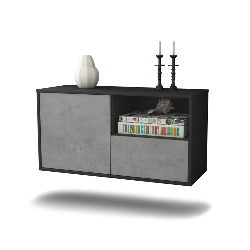 Pomroy Unfinished Floating TV Stand, Concrete