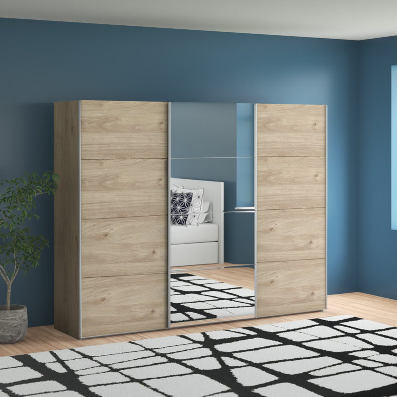 Barlowe 3 Door Manufactured Wood Wardrobe, Oak