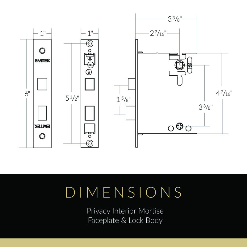 Mortaise intérieure Emtek Select avec rosette Neos et tige conique, bouton en marbre blanc (droite), Dos plat