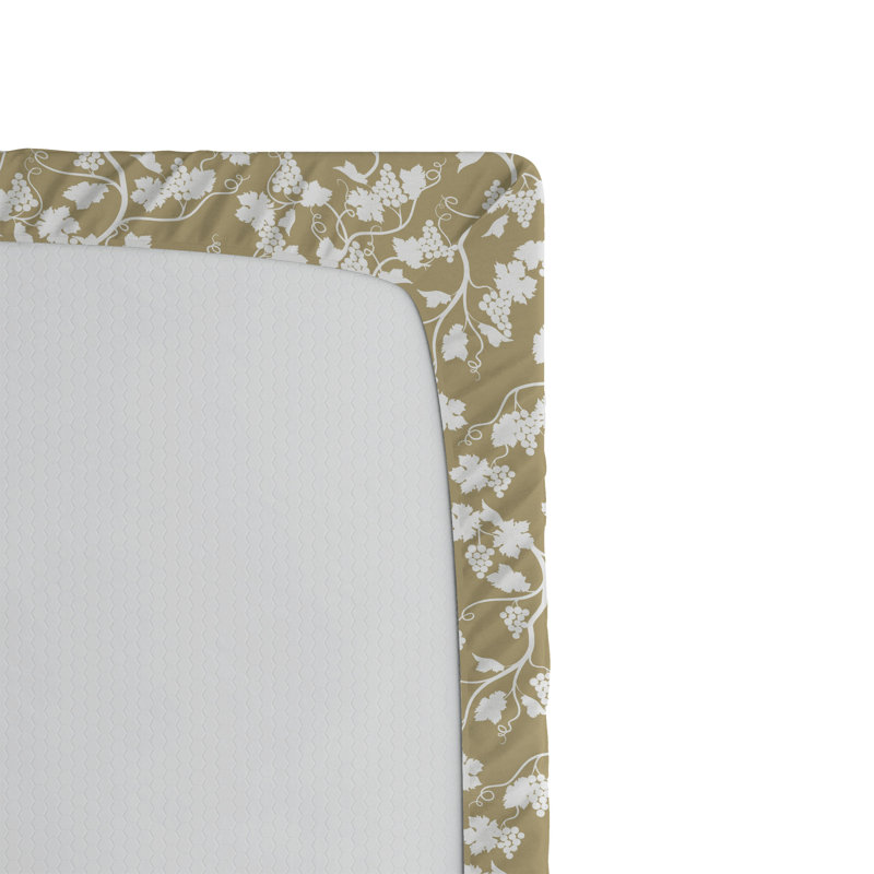 Ensemble de 2 draps-housses Ambesonne, Drap-housse grand, Brun clair, blanc / floral