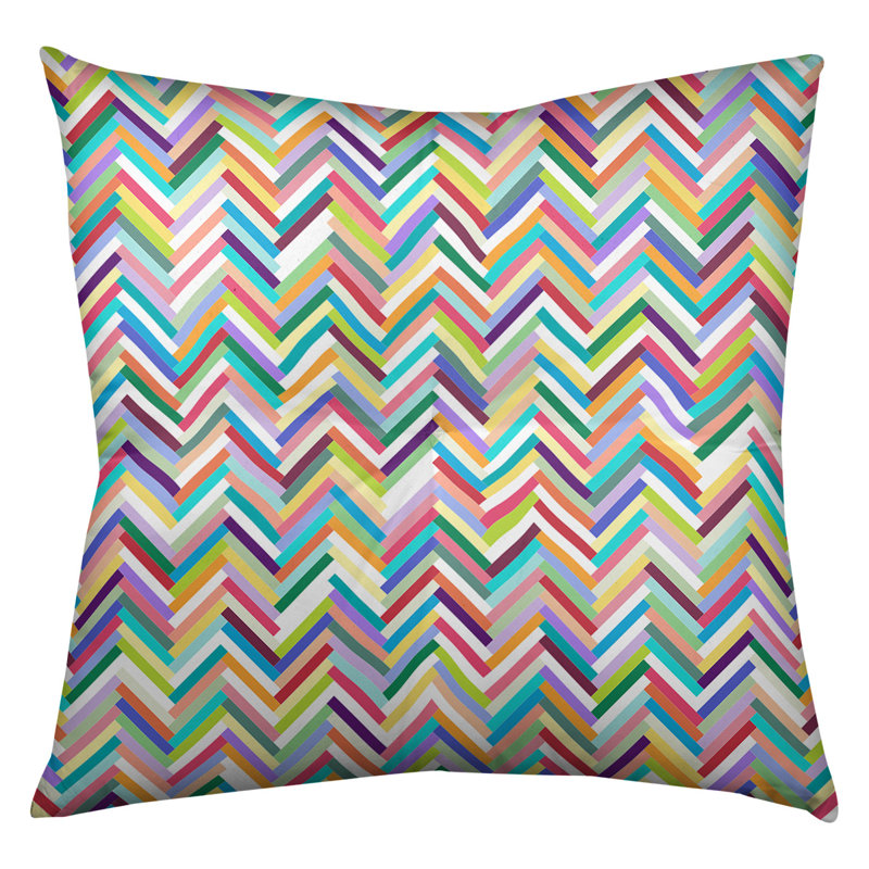 Coussin de plancher chevrons, 26 po x 26 po, Arc-en-ciel