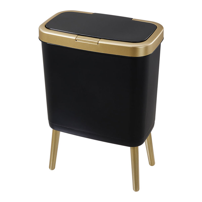 PP Manual Lift Waste Bin - 15L, Black