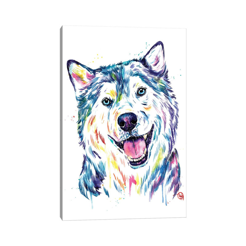 Siberian Husky by Lisa Whitehouse - Wrapped Canvas Painting, 30.48cm H x 20.32cm W x 1.91cm D