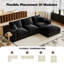 Canapé modulaire rembourré en L avec repose-pieds et coussins Aurora-118592501