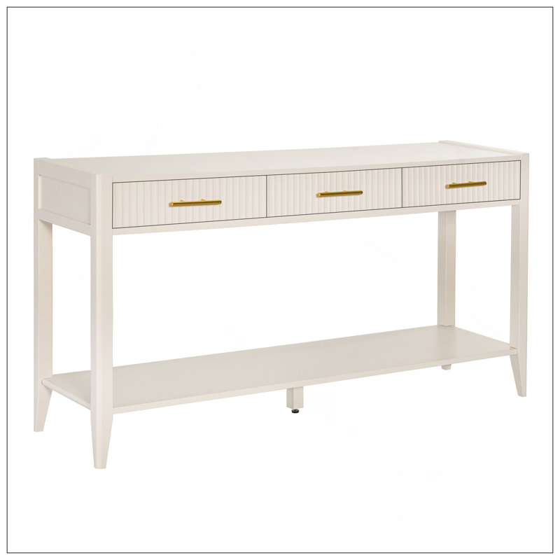 60" Painted Console Table With 3 Drawers,Wooden Entryway Table With Storage Shelf, Farmhouse Sofa Table For Living Room, Hallway,Entryway, Foyer, Corridor(Black)