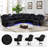 210"Power Recliner Sectional Sofa Set, With Led Lights, Cup Holder, Pull-Down Table-1380307861