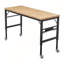 Établi réglable de 60 po pour le garage, poste de travail robuste en bois d'hévéa avec prises de courant et roues, table de travail en bois franc d'une capacité de charge de 2 000 lb pour atelier, garage, bureau, maison, commercial