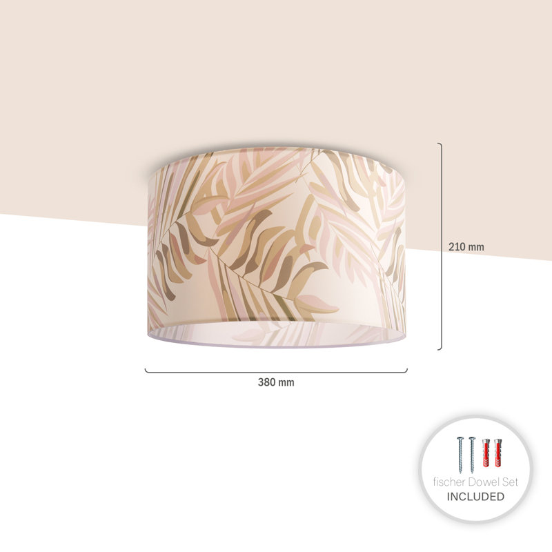 Prairieburg Fabric Flush Ceiling Light, 24.5cm H x 38cm W x 38cm D