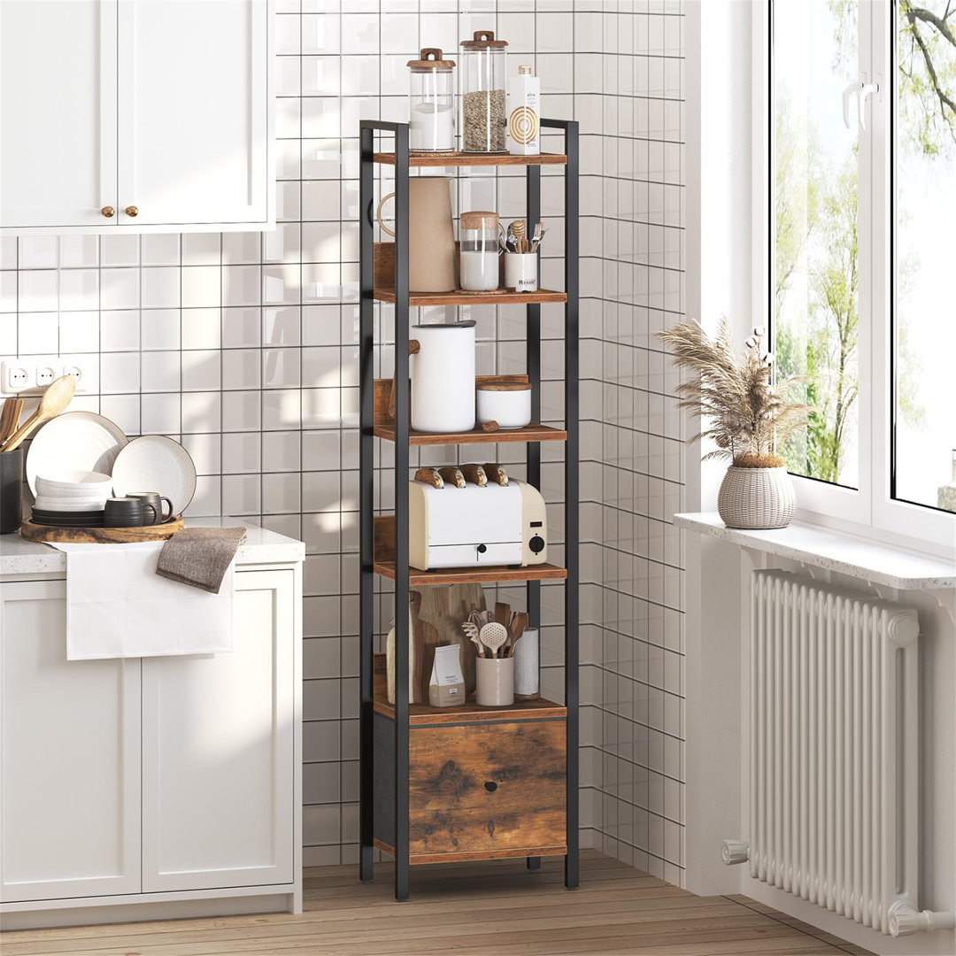157.5cm H x 33cm W Metal Standard Bookcase