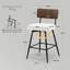 Swivel Upholstered Counter Stool with Metal Frame-407681867