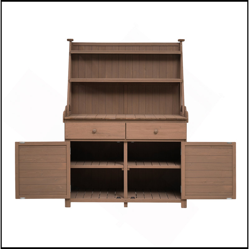 Table de jardin de 65 po avec table de rempotage, poste de travail en bois de sapin durable, idéale pour le jardinage et l'organisation en plein air
