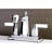 Kingston Brass NuvoFusion Two-Handle 3-Hole Deck Mount 4" Centerset Bathroom Faucet with Plastic Pop-Up-19671118