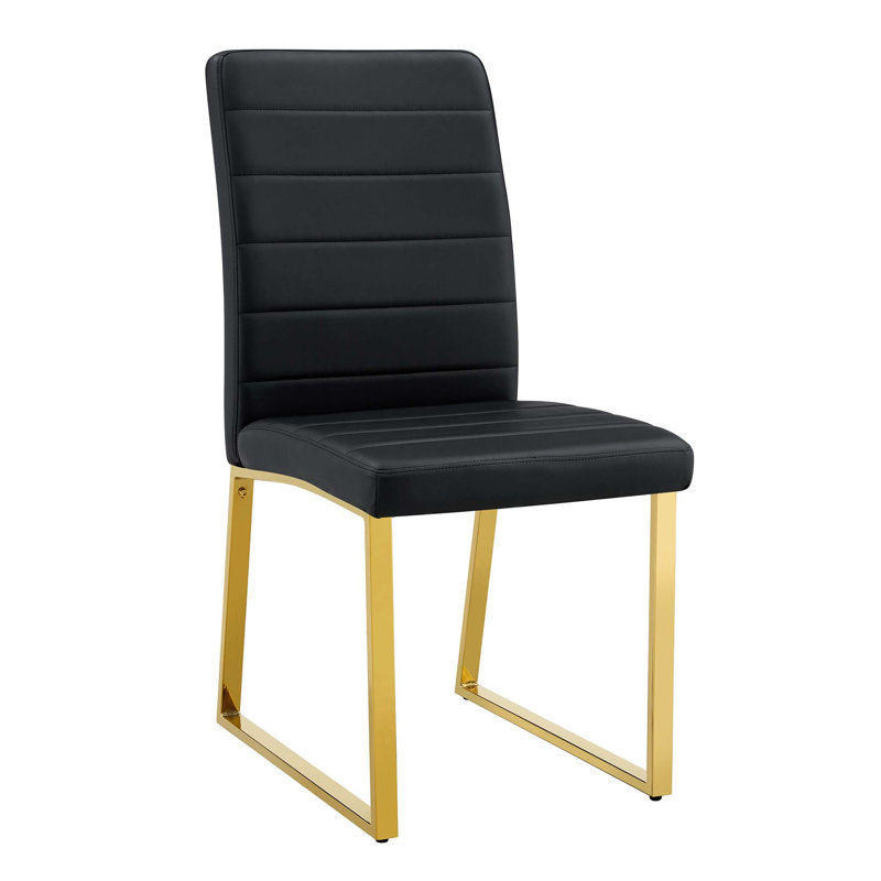 Ensemble de chaises robustes avec structure en fer et mousse de confort, Noir