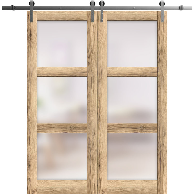 Porte de grange en bois lambrissé sans trousse de quincaillerie d’installation, 36 po x 96 po