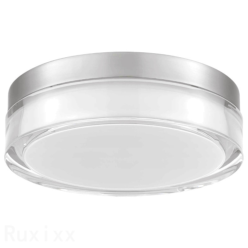 Plafonnier encastré à DEL 9 pouces chromé, Chrome chrome, H 2,5 po x l 9 po x P 9 po