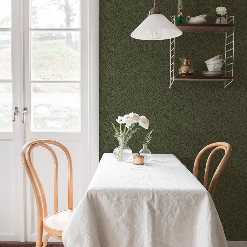 Cahterine 10.05m x 53cm Wallpaper Roll, Dark Green