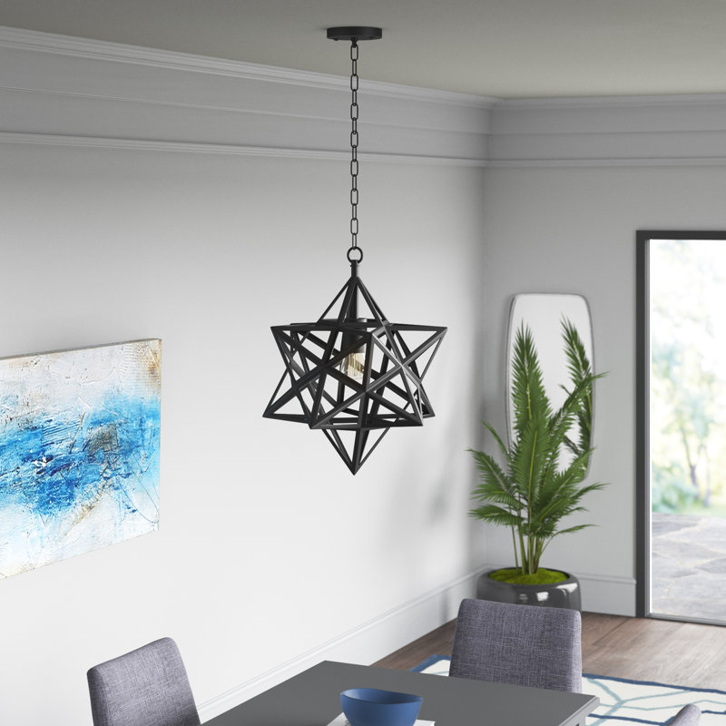 Luminaire suspendu 1 lumière Brighton, H 17,5 po x l 15,8 po x P 15,8 po