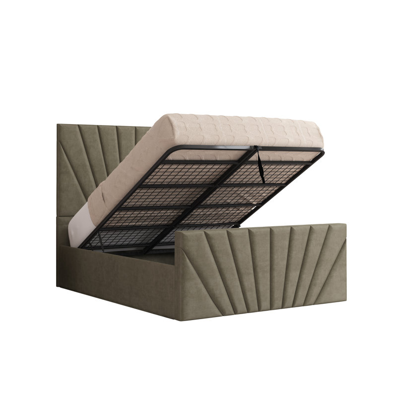 Odolo Upholstered Ottoman Storage Bed, Double (4'6), Asphalt