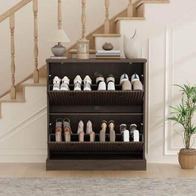 12 Pair Flip Down Shoe Storage