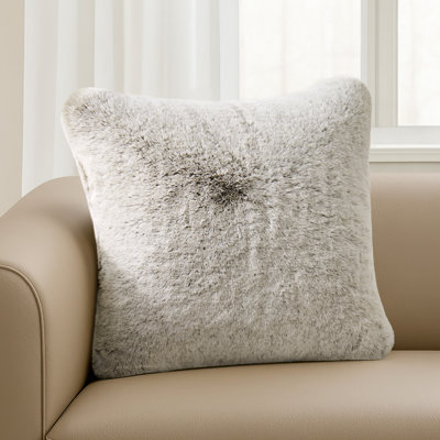 Luxury Soft Faux Chinchilla Fur Throw Pillow Cover 1 Pack, 20”x20”