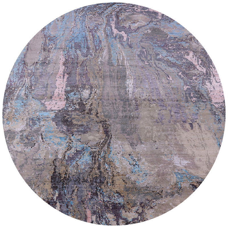 Tapis gris Strope, Rond 8 pi