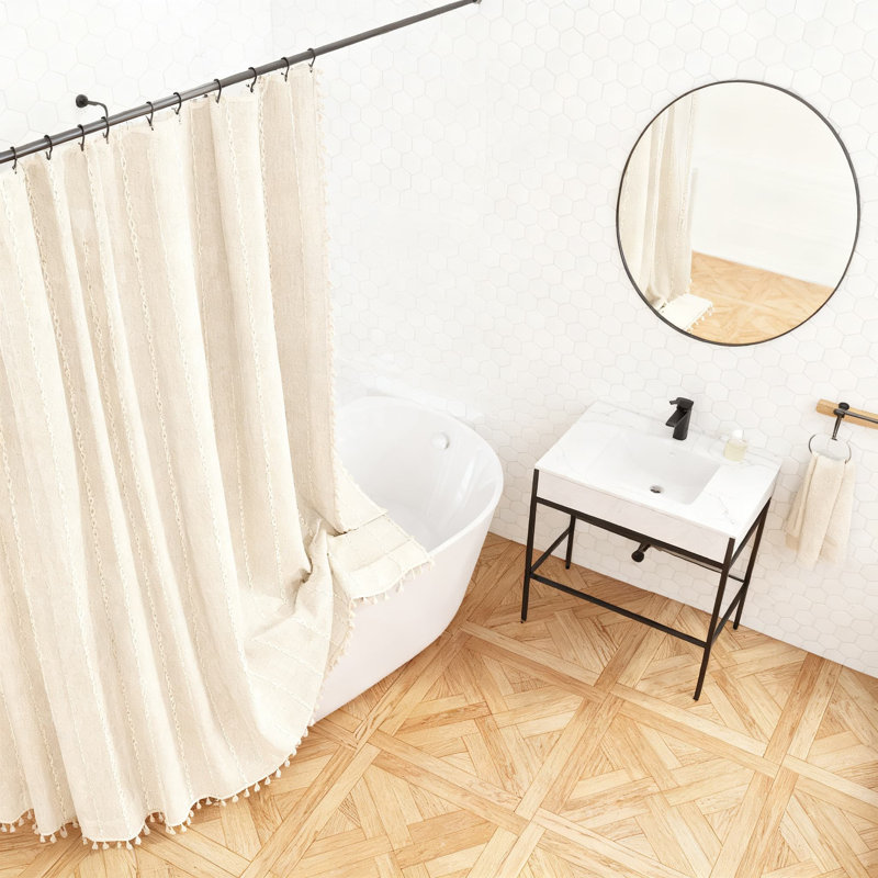 Ensemble de rideau de douche Farmhouse, Beige
