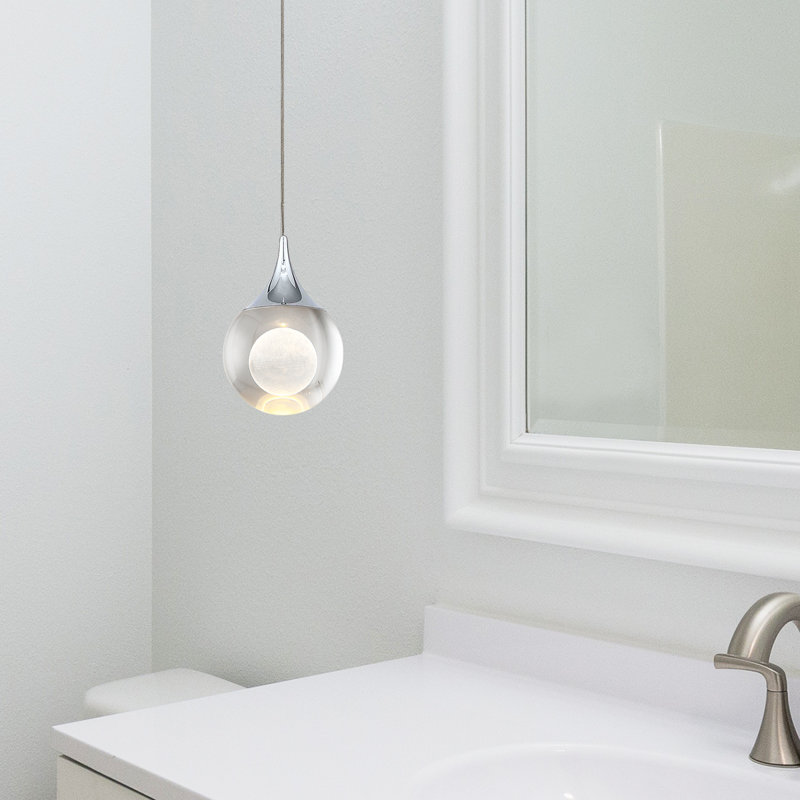 Lyken 1 - Light LED Single Pendant, Chrome