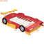 Lit plateforme en forme de voiture de course rouge avec roulettes