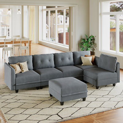 Canapé modulaire réversible avec repose-pieds Bresee