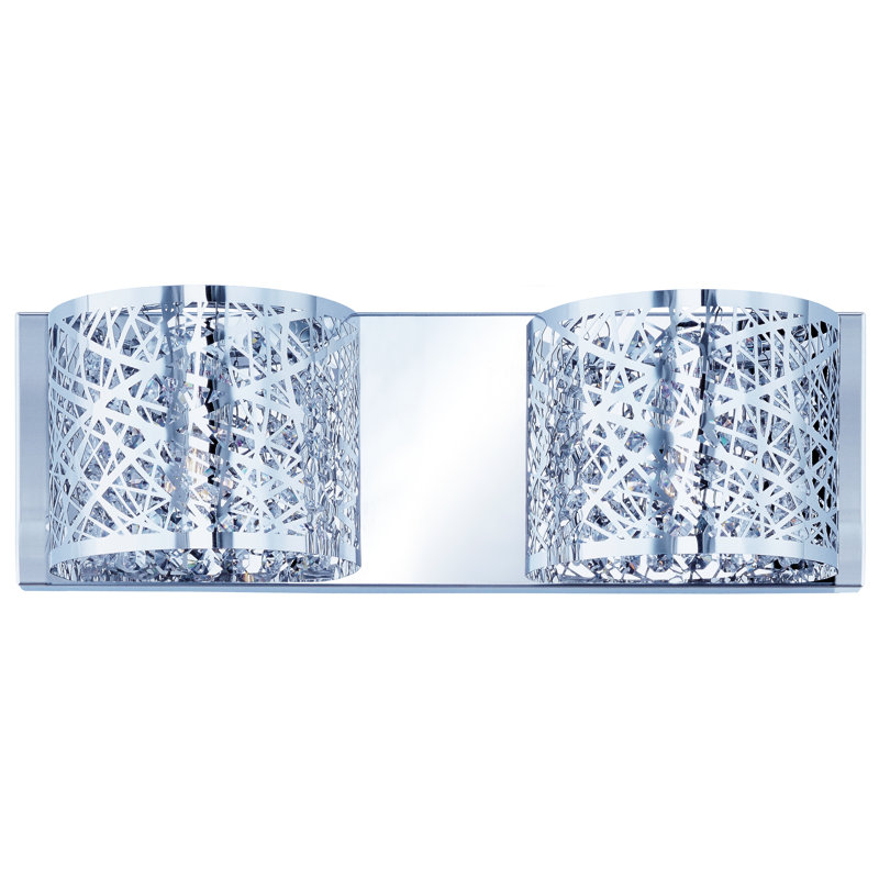 Plafonnier encastré 2 lumières Mascher, Chrome poli/blanc