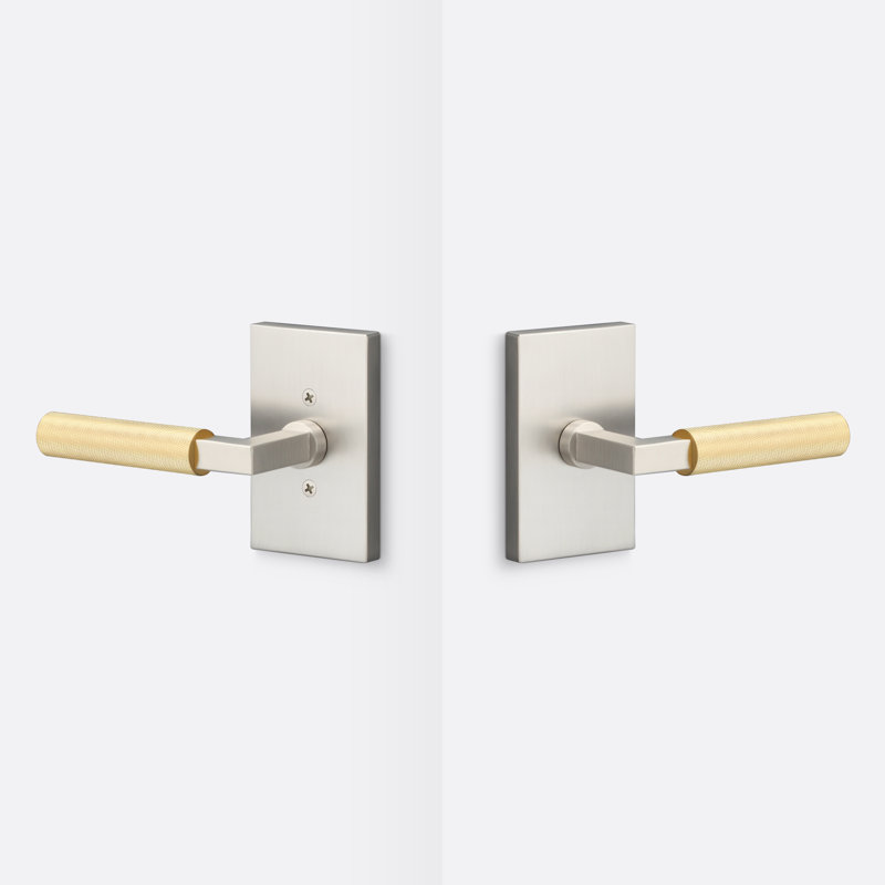 Rosace de passage Levanto, poignée moletée, Laiton satiné, Nickel