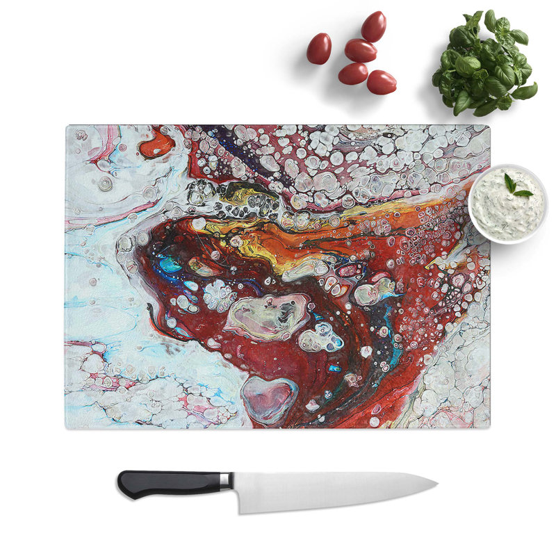Glass infinite Love in Abstract Chopping Board, 28.5 cm W x 20 cm L
