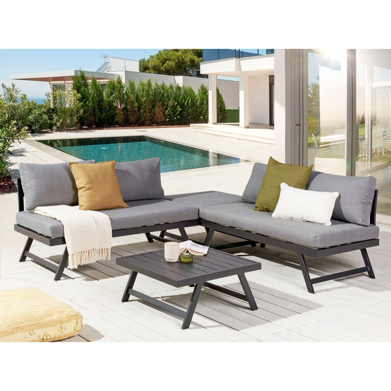 Outdoor Cushion Cover Set COCCORINO Dark Grey, Grey/Beige