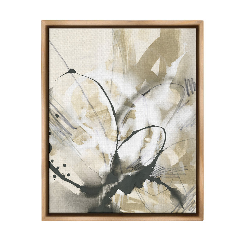 "Circular Complex Abstract" par June Erica Vess sur toile, Cadre flottant orme Montalcino, H 21 po x l 17 po