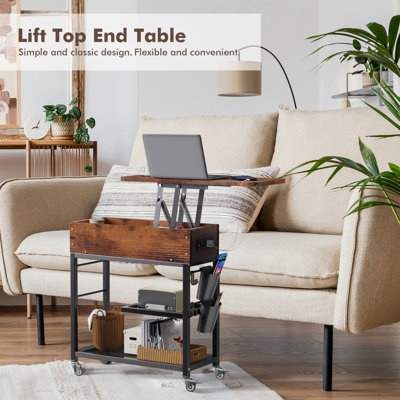 Lift Top End Table with Charging Station