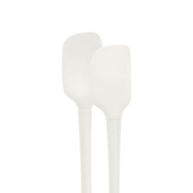 Tovolo Flex-Core Mini Silicone Spatula and Spoonula Set of 2, White