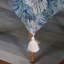 Nappe bleue à franges de style peinture à l'huile-129115087