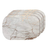 Placemats Dining Table Mat Table Decor Washable Non Slip Marble Oval 12 X 18