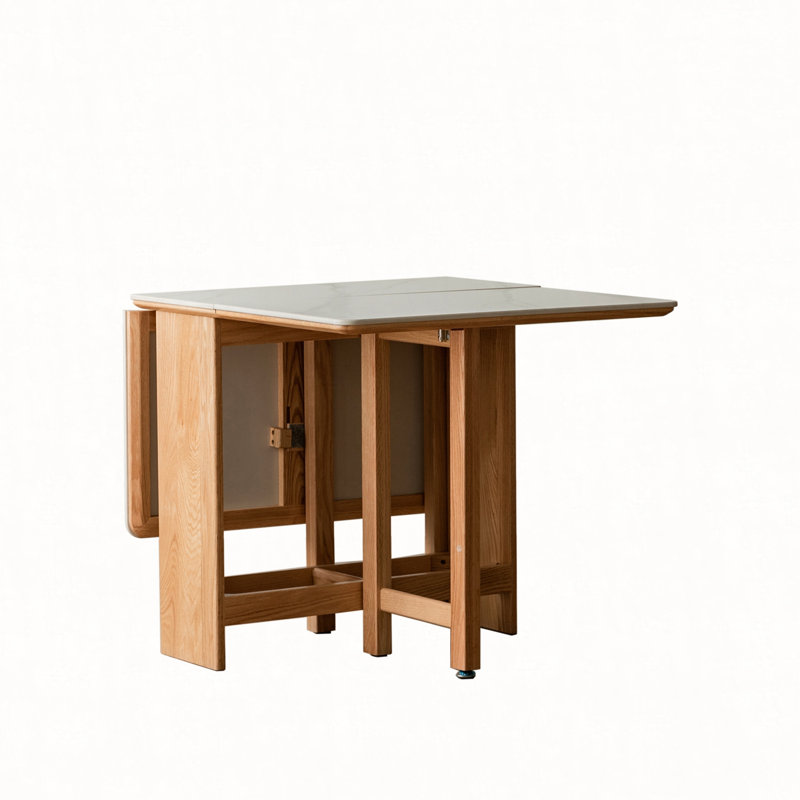 Table de salle à manger en chêne massif naturel avec pieds en chêne massif pour 4 à 6 personnes (couleur claire)
