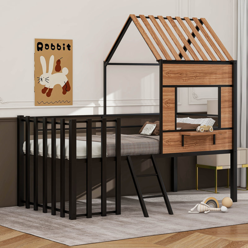 Lit mezzanine simple en fer Notburg par Harper Orchard, Noir