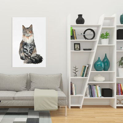 Toile chat norvégien | Art animalier blanc