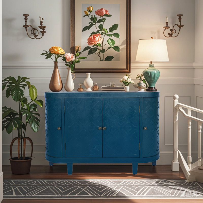 Armoire de rangement ovale 47 po avec 4 portes