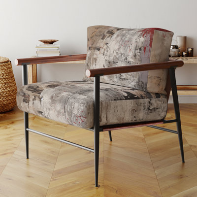Fauteuil d'appoint abstrait en velours Fading Passion