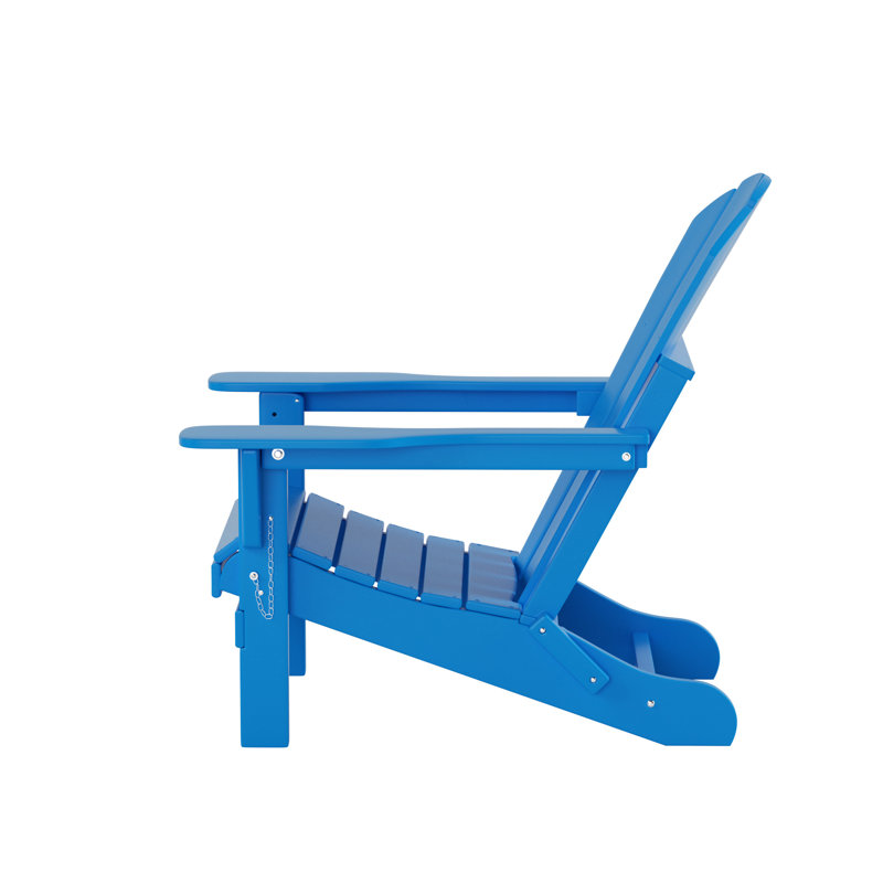 Chaise Adirondack pliante en PEHD Shawnna, Bleu pacifique