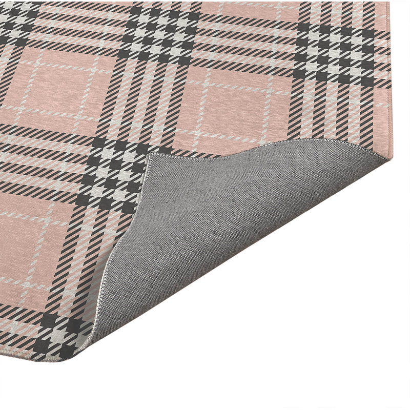 Tapis de bureau à carreaux Christopher, L 6 pi x L 4 pi, Rose