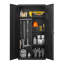 Garde-robe grande capacité en métal noir avec tringle et compartiments suspendus, garde-robe verrouillable avec serrures et clés, fabrication en acier, imperméable et ignifuge, convient à la chambre à coucher, au salon et à la salle de lavage-277776165